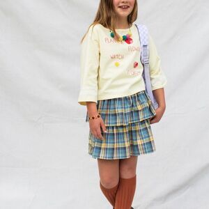 NEW Tea Collection Plaid Tiered Skirt Size 14 NWT